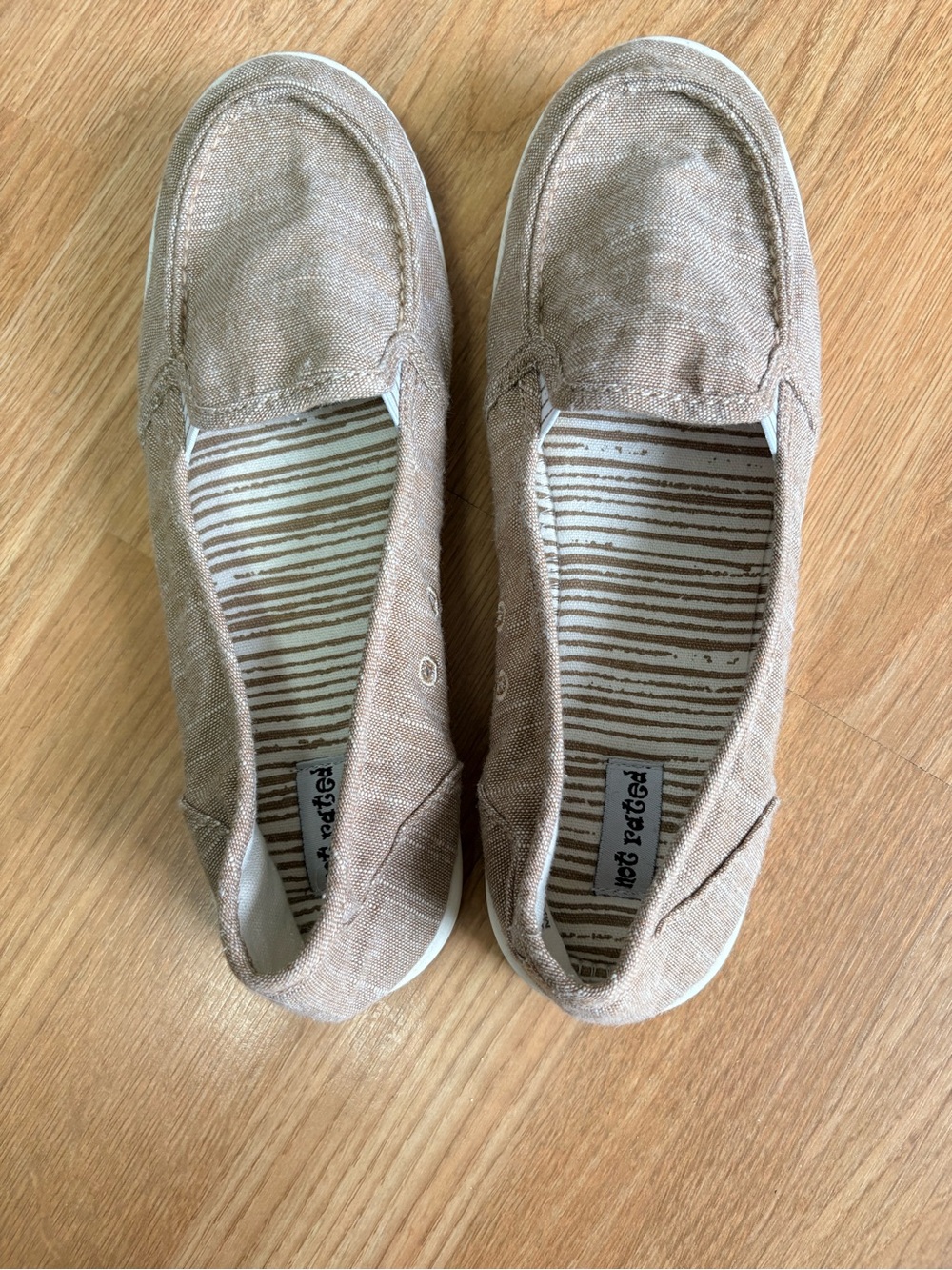 Women’s Not Rated Tan Canvas Slip-On Loafers size 9